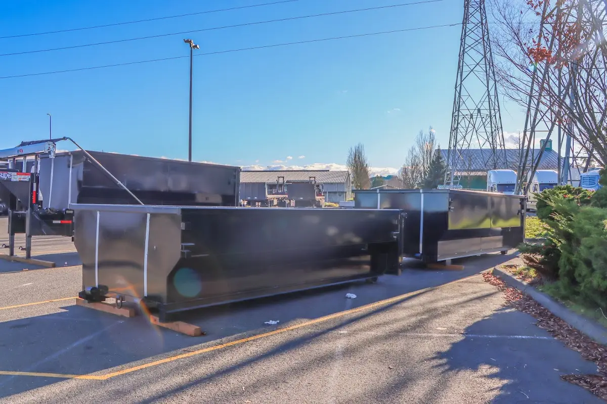 Roll-off dumpster ready for waste disposal at job site for Estate Cleanout Dumpster Rental in Guttenberg